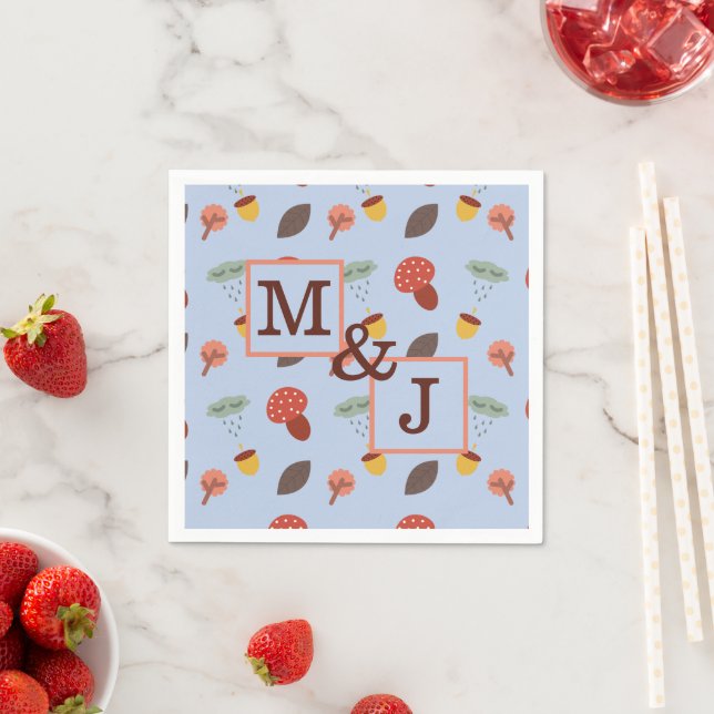 Servilleta De Papel Pareja de Otoño Personalizada (In situ)