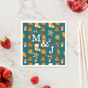 Servilleta De Papel Pareja de Otoño Personalizada