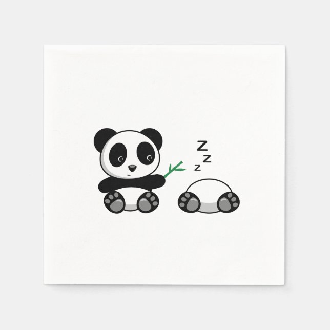 Servilleta De Papel Pareja de pequeños Pandas banales (Anverso)