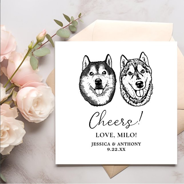Servilleta De Papel Pareja De Perro Dibujando Alegres Personalizados (Subido por el creador)
