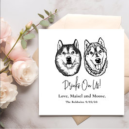 Servilleta De Papel Pareja de perro dibujando bebidas personalizadas e