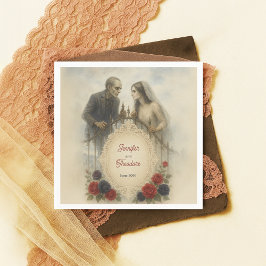 Servilleta De Papel Pareja gótico Boda Zombie Halloween