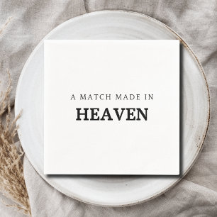Servilleta De Papel Pareja Hecha en el Cielo Tipografía Moderna de B