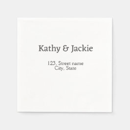 Servilleta De Papel Pareja negro blanco nombre dirección ciudad estado