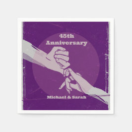 Servilleta De Papel Pareja romántica de aniversario personalizada con