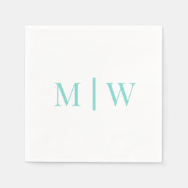 Servilleta De Papel Pareja Simple Boda 2 Monograma Inicial VS Colores 