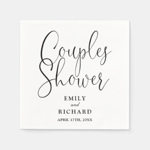 Servilleta De Papel Parejas de Novios en Blanco y Negro para Despedida