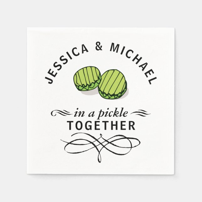 Servilleta De Papel Parejas en una pollita juntos personalizado (Anverso)