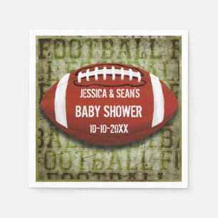 Servilleta De Papel Parejas Fútbol Baby Shower Green Grunge