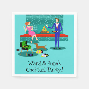 Servilleta De Papel Pares retros con las servilletas de papel del