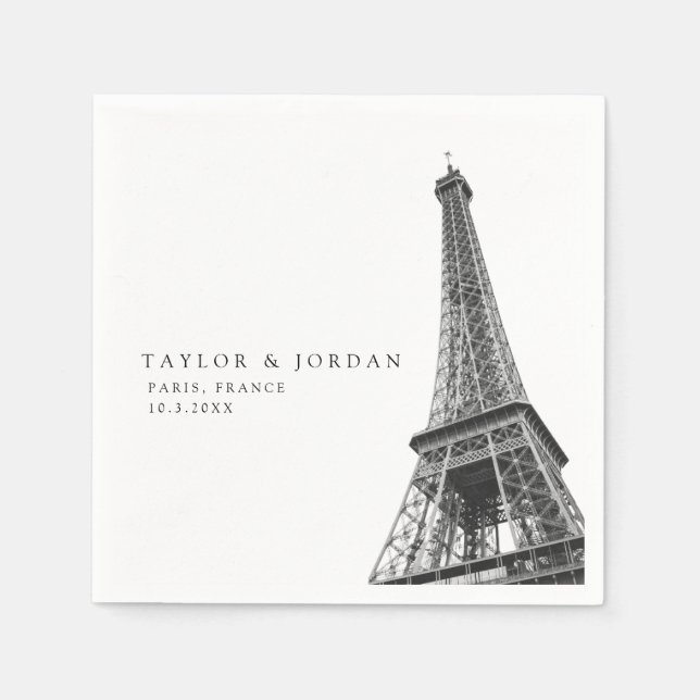 Servilleta De Papel Paris Francia Boda Eiffel Tower Paper Napkin (Anverso)