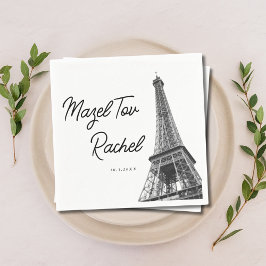Servilleta De Papel París Francia Eiffel Tower Mazel Tov Napkins