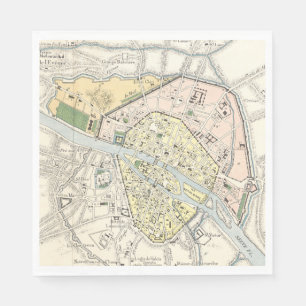 Servilleta De Papel París, Francia: Mapa histórico de época