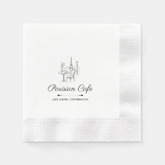 Servilleta De Papel Parisian Café Custom Business Logo Cocktail Napkin