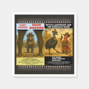 Servilleta De Papel Parodia de cartel de película de animales occident