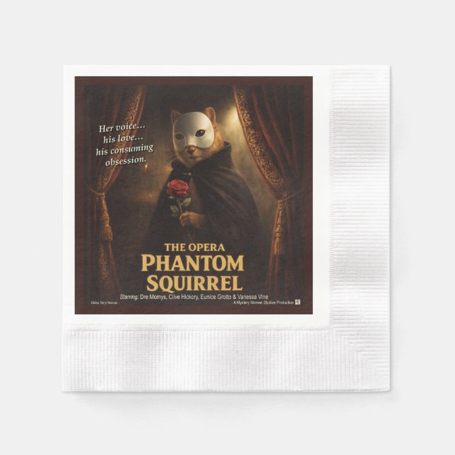 Servilleta De Papel Parodia de la Ópera del Fantasma de la Ardilla (Anverso)