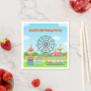 Servilleta De Papel Parque de diversiones Funfair Chilthday Fiesta