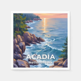Servilleta De Papel Parque Nacional Acadia | Maine Pintura Arte de Via