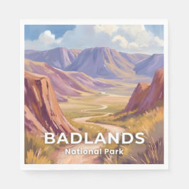 Servilleta De Papel Parque Nacional Badlands Dakota del Sur Arte de Vi