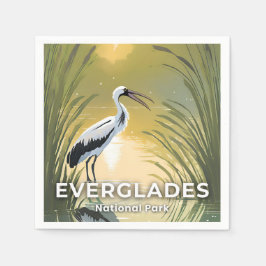 Servilleta De Papel Parque Nacional Everglades | Cigüeña Acuarela