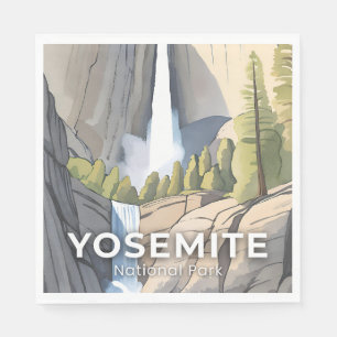 Servilleta De Papel Parque Nacional Yosemite Aquarela de Viaje