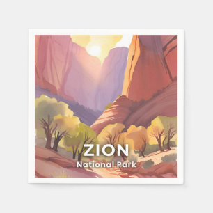 Servilleta De Papel Parque Nacional Zion Aquarela de viaje