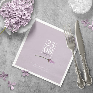 Servilleta De Papel Parques florales Boda Fecha Mauve ID889 Napkins