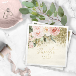 Servilleta De Papel Parques florales dulces Dieciséis Gold ID912