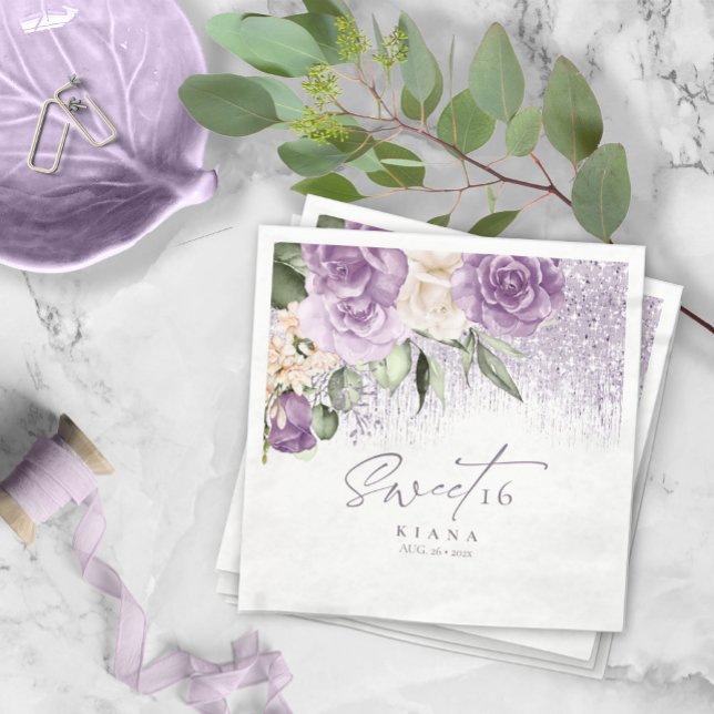 Servilleta De Papel Parques florales dulces Dieciséis Mauve ID912 (Subido por el creador)