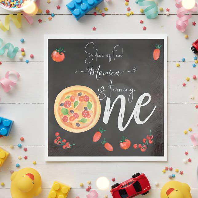 Servilleta De Papel Parte de diversión, primer cumpleaños de pizza (Subido por el creador)