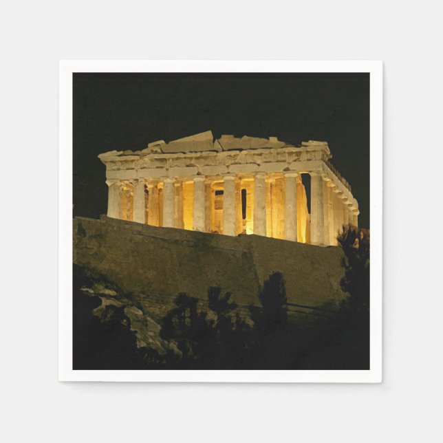 Servilleta De Papel Partenón de noche (Anverso)