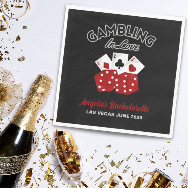 Servilleta De Papel Partida de Bachelorette de Casino Personalizado La (Personalized Casino Las Vegas Bachelorette Party Napkins)