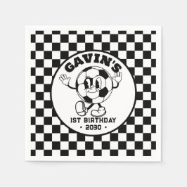 Servilleta De Papel Partida de cumpleaños de retro de baloncesto