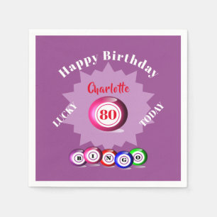 Servilleta De Papel Partida de cumpleaños temática de Bingo Personal