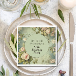 Servilleta De Papel Partido BIrthday del Rosa floral personalizado