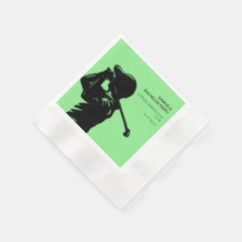 Servilleta De Papel Partido de Bachelor del Golfing Negro mínimo