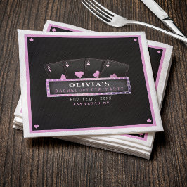 Servilleta De Papel Partido de Bachelor Negro y Rosa de Poker Aces