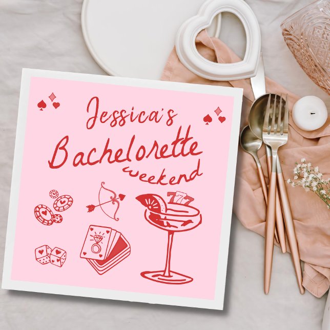 Servilleta De Papel Partido de Bachelorette de Cocktail de Poker (Subido por el creador)