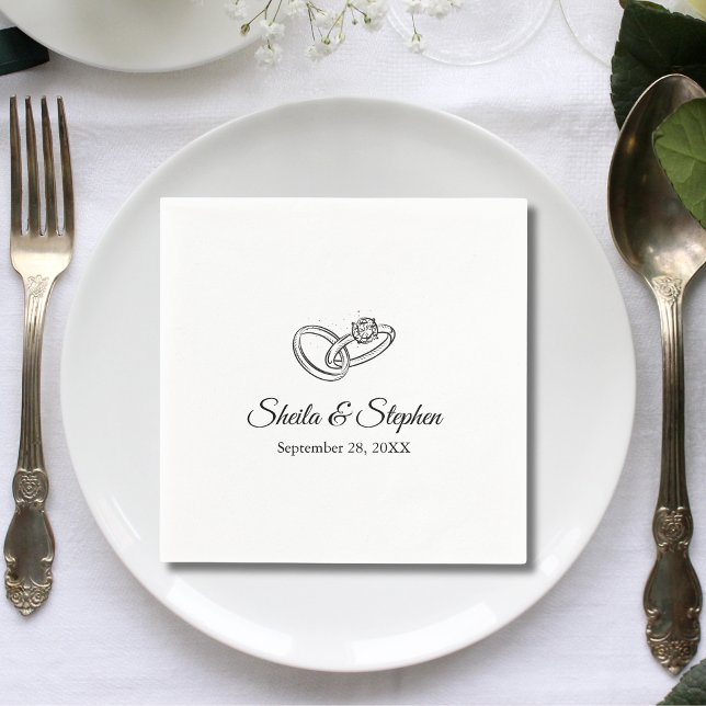 Servilleta De Papel Partido de Boda de Anillo de Compromiso Personaliz (Subido por el creador)