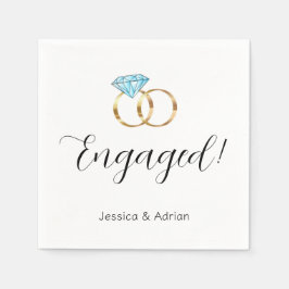 Servilleta De Papel Partido de compromiso de anillos Bodas comprometid