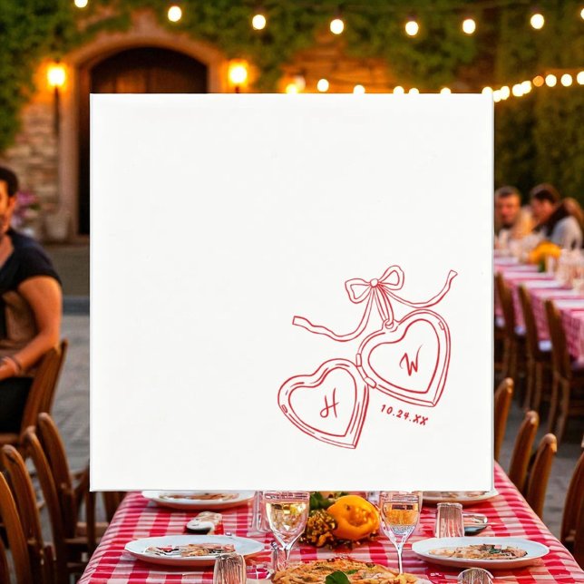 Servilleta De Papel Partido de Compromiso de Bodas Rojos de Heart Pend (Subido por el creador)