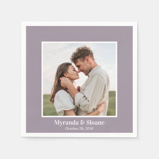 Servilleta De Papel Partido de compromiso de fotos Napkins púrpura (Anverso)