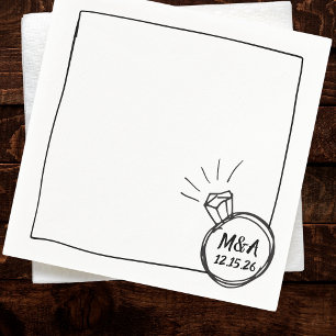 Servilleta De Papel Partido de compromiso del Boda del anillo de diama