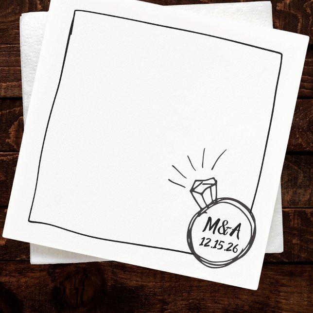Servilleta De Papel Partido de compromiso del Boda del anillo de diama (Subido por el creador)