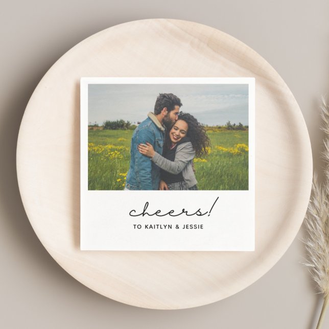 Servilleta De Papel Partido de compromiso Napkins Personalizado Fotogr (Engagement Party Napkins Custom Photo Napkins
)