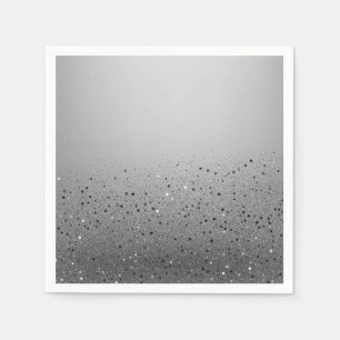 Servilleta De Papel Partido de cumpleaños 16 Silver Sparkly Purpurina 