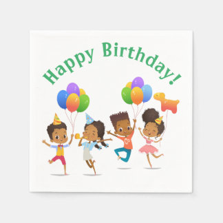 Servilleta De Papel Partido de Cumpleaños (Afroamericano)