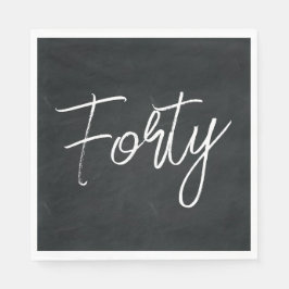 Servilleta De Papel Partido de cumpleaños blanco y negro moderno