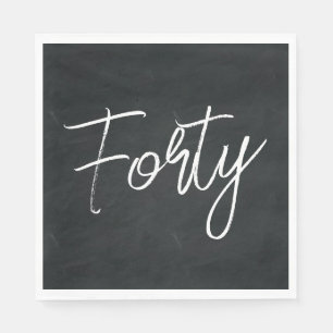 Servilleta De Papel Partido de cumpleaños blanco y negro moderno