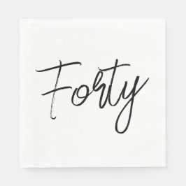 Servilleta De Papel Partido de Cumpleaños Blanco y Negro Moderno